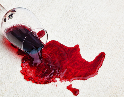 red wine spilled on carpet